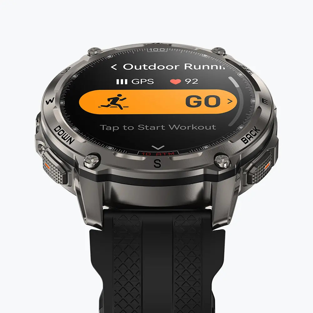 KOSPET tank t4 smartwatch black with silicone straps#color_black