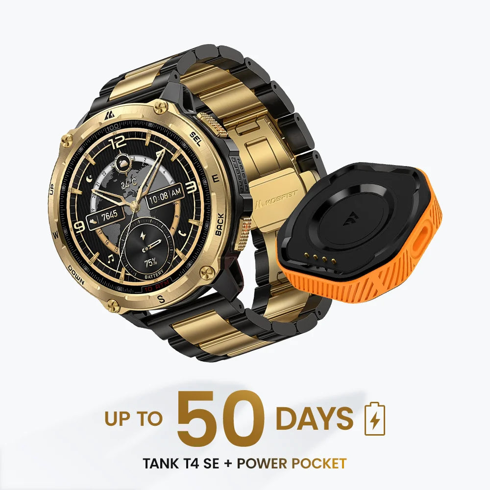 KOSPET tank t4 se smartwatch #color_black gold^package_Special Edition Power Pack