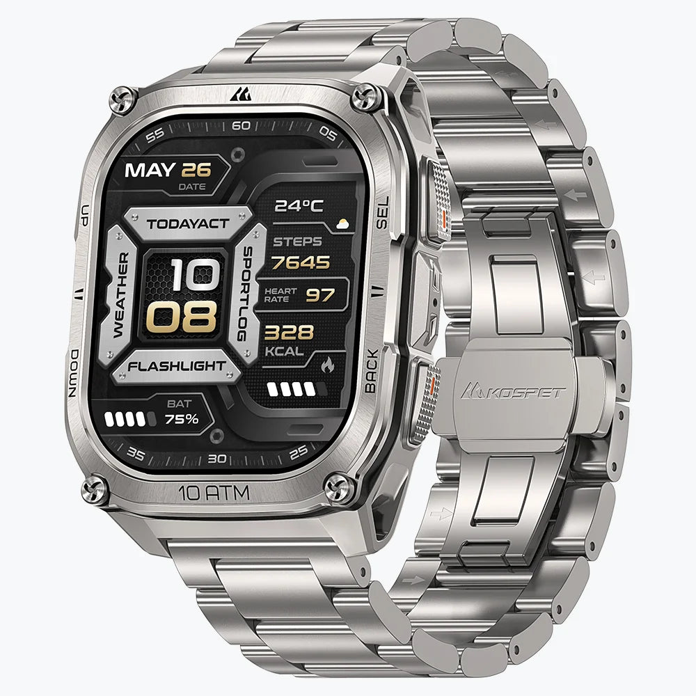 KOSPET tank m4 se smartwatch #color_silver^package_Special Edition: Silicone+Steel Straps