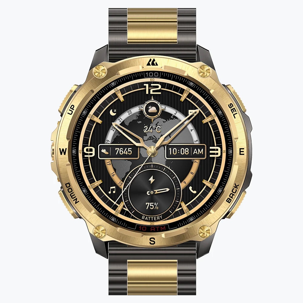 KOSPET tank t4 se smartwatch #color_black gold^package_Special Edition: Silicone+Steel Straps