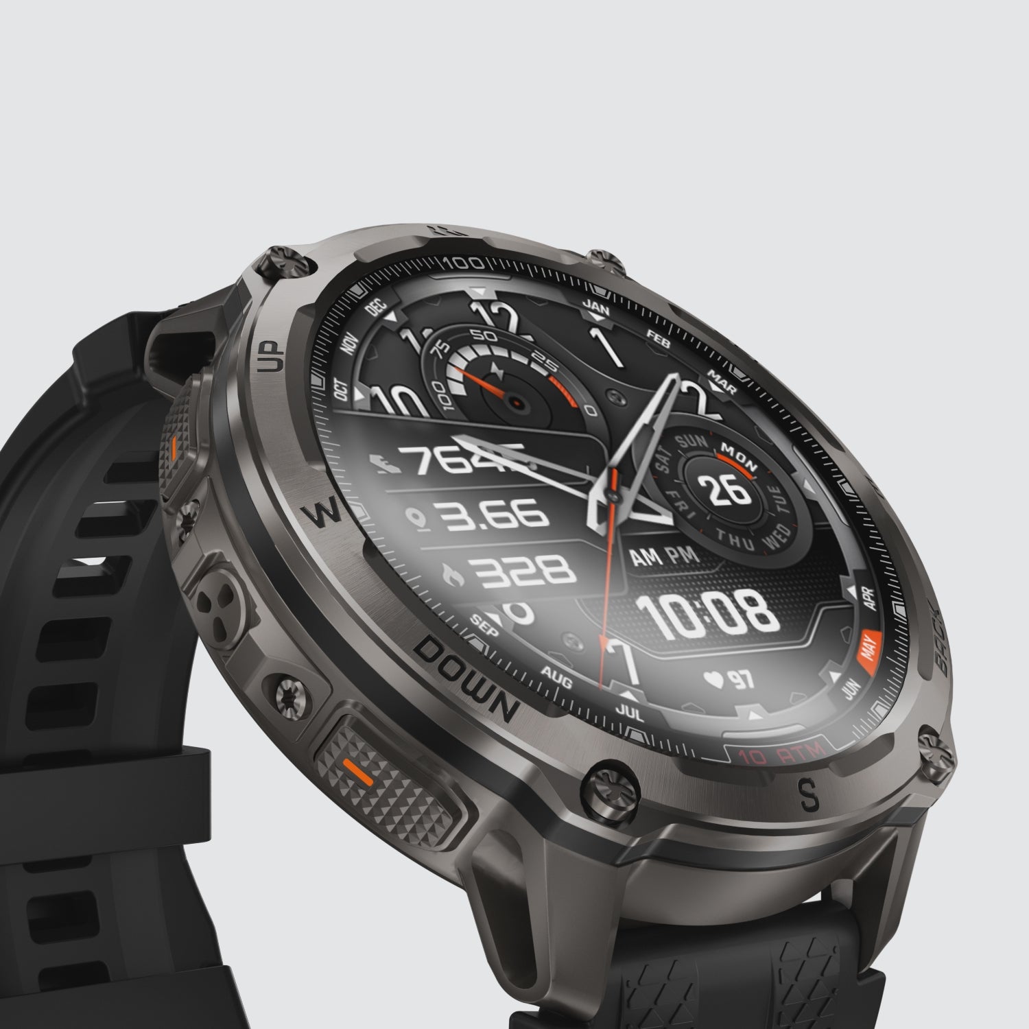 KOSPET tank t4 smartwatch black with silicone straps#color_black