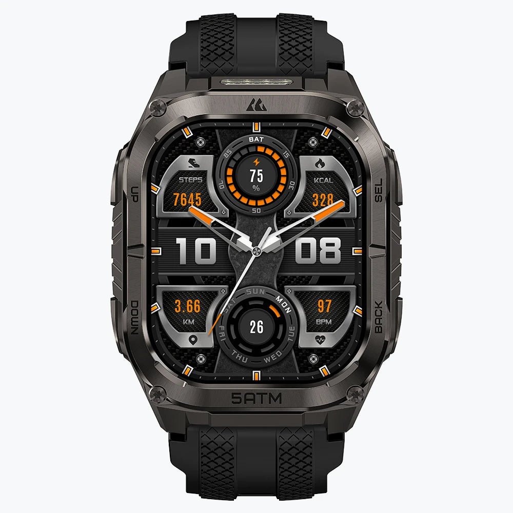 KOSPET tank m4c smartwatch black with silicone straps#color_black^package_Silicone Basic