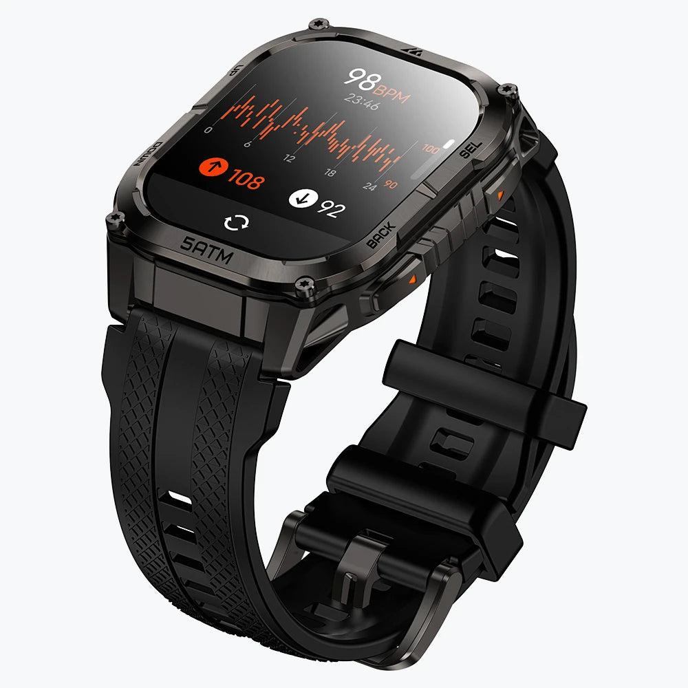 KOSPET tank m4c smartwatch black with silicone straps#color_black^package_Silicone Basic