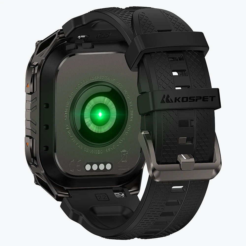 KOSPET tank m4c smartwatch black with silicone straps#color_black^package_Silicone Basic