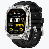 KOSPET tank m4c smartwatch silver with silicone straps#color_silver^package_Silicone Basic