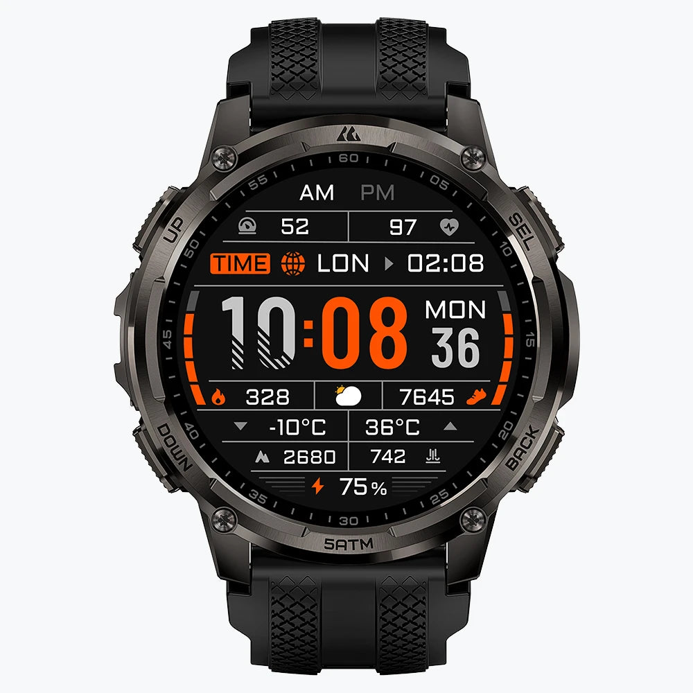 KOSPET tank t4c smartwatch black with silicone straps#color_black^package_Silicone Basic