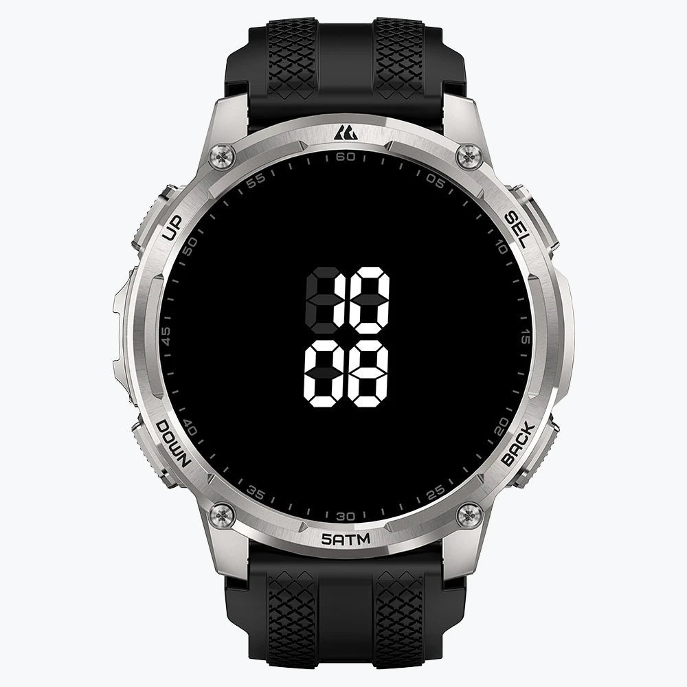 KOSPET tank t4c smartwatch silver with silicone straps#color_silver^package_Silicone Basic