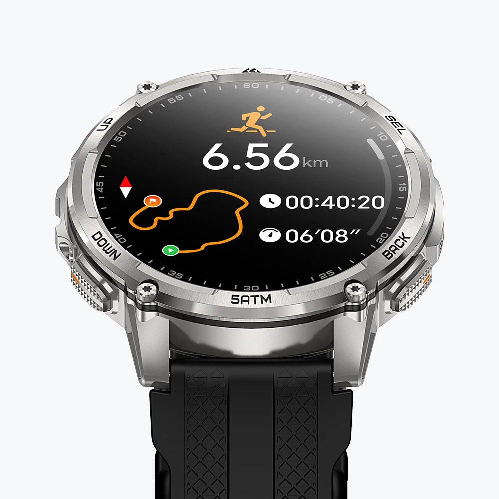 KOSPET tank t4c smartwatch silver with silicone straps#color_silver^package_Silicone Basic