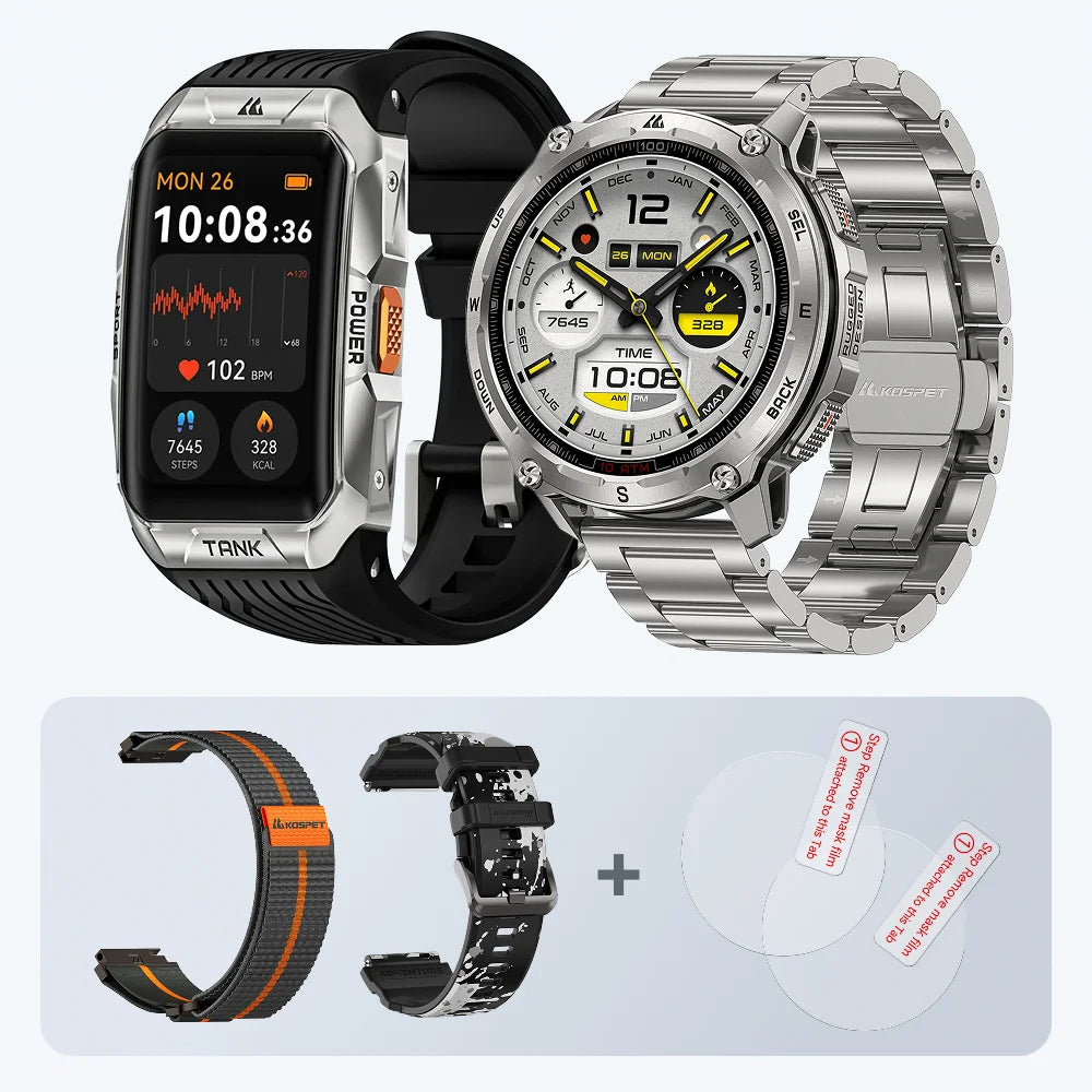 KOSPET tank t4 se smartwatch #color_silver^package_T4SE+X2U Value Pack