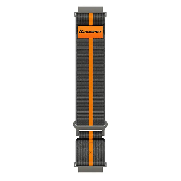 kospet-22mm-woven-nylonsport-loop-strap#color_Dark Grey / Orange Stripe