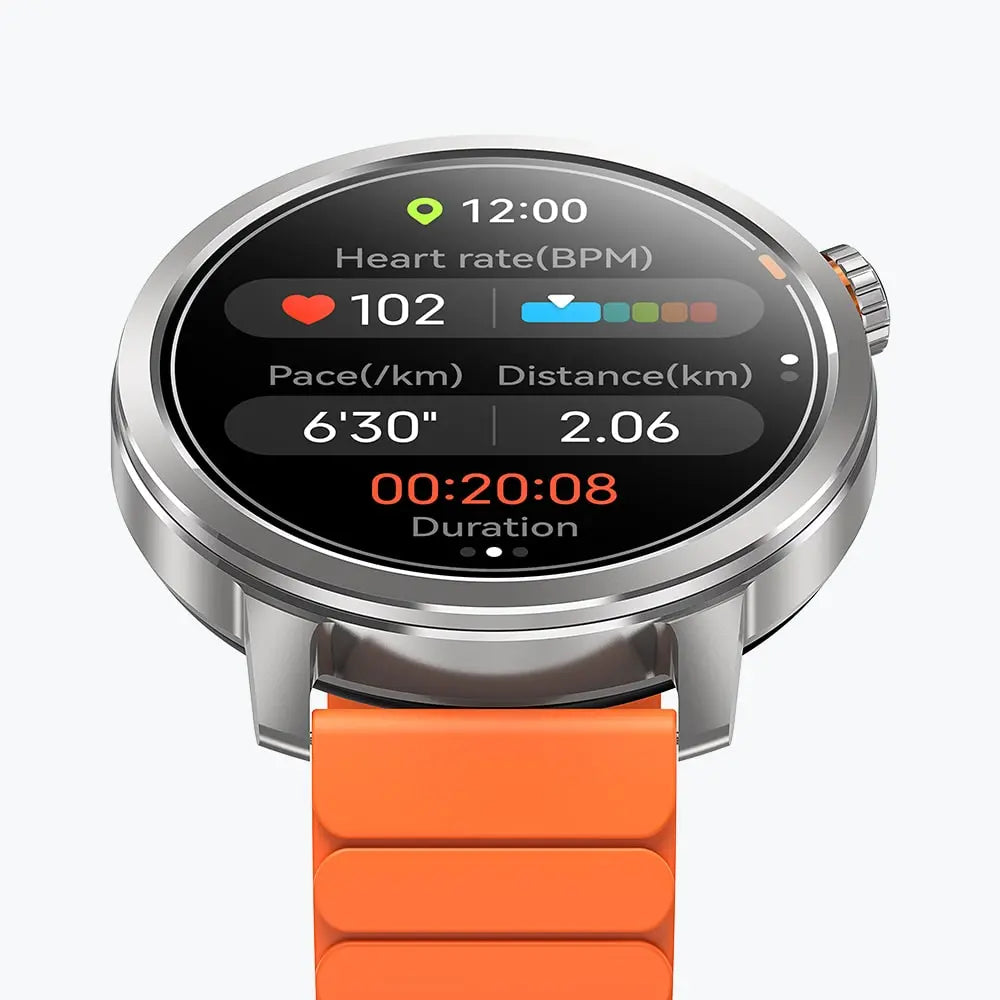 Kospet Magic Orb Smartwatch Silver With Orange Silicone Strap#color_silver