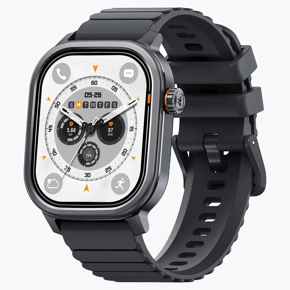 Kospet Magic Pluse Smartwatch Black With Black Silicone Strap #color_black