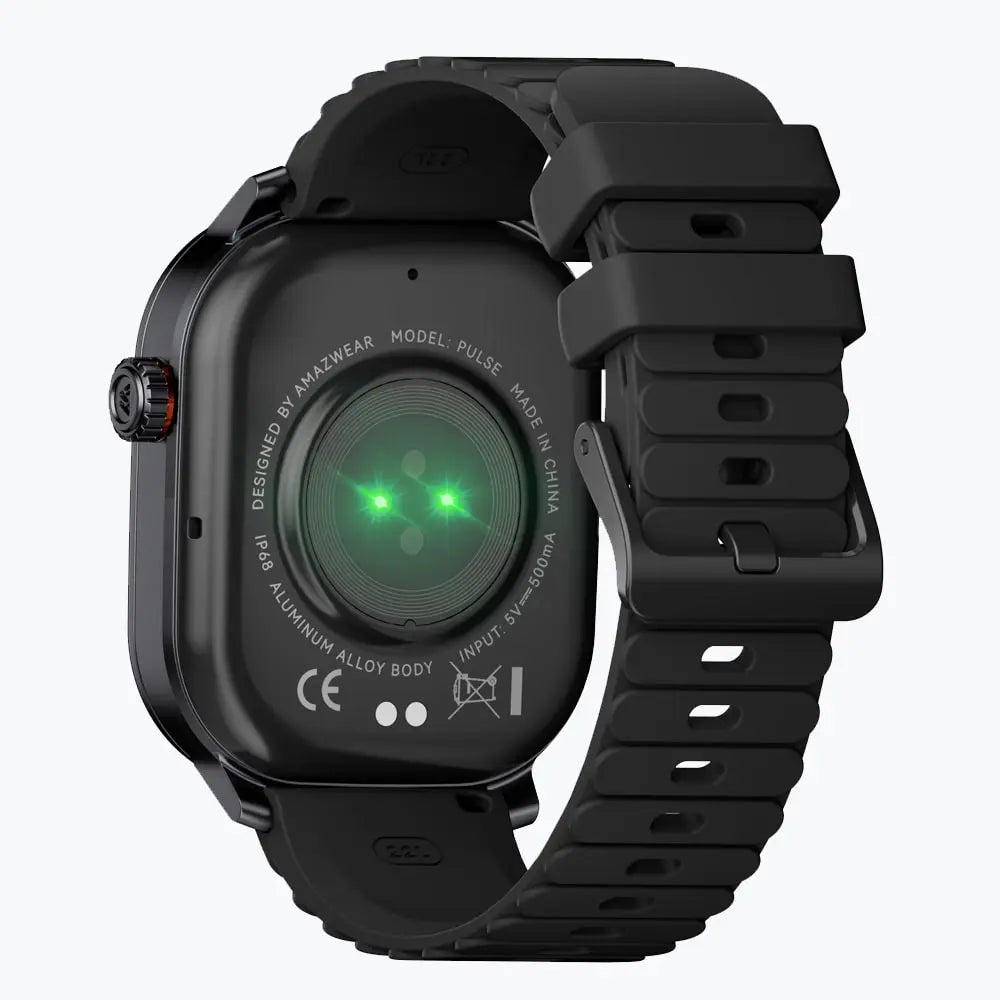 Kospet Magic Pluse Smartwatch Black With Black Silicone Strap #color_black