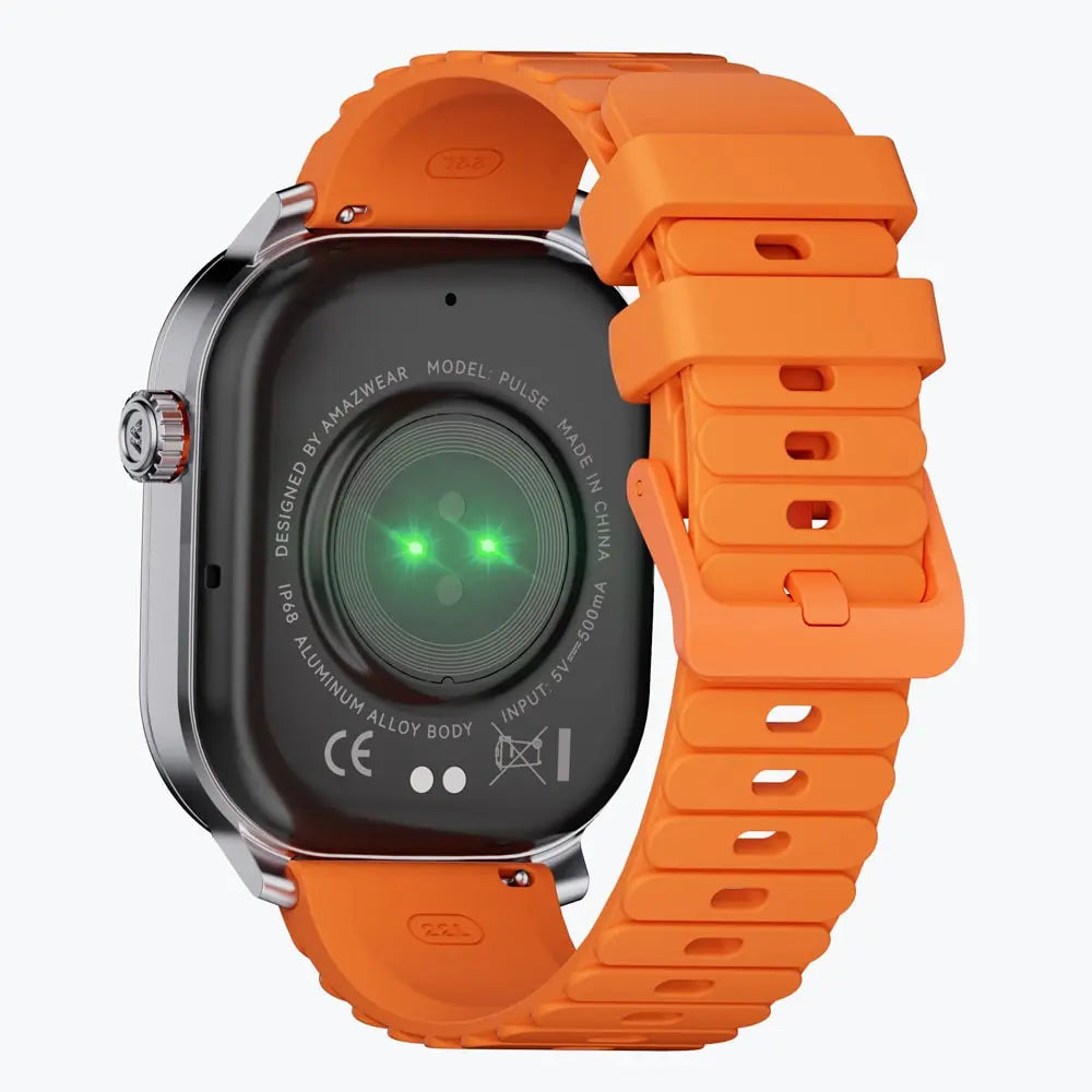 Kospet Magic Pluse Smartwatch Silver With Orange Silicone Strap #color_silver