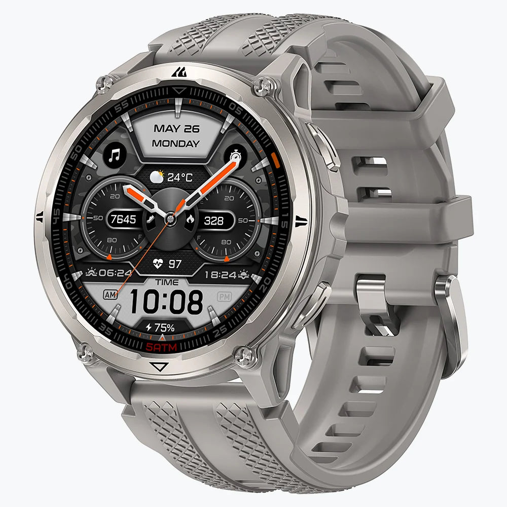 Kospet Orb 2 Smartwatch Silver With Black Silicone Strap #color_silver