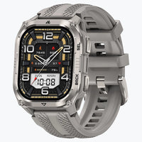 Kospet Pulse 2 Smartwatch Silver With Black Silicone Strap #color_silver