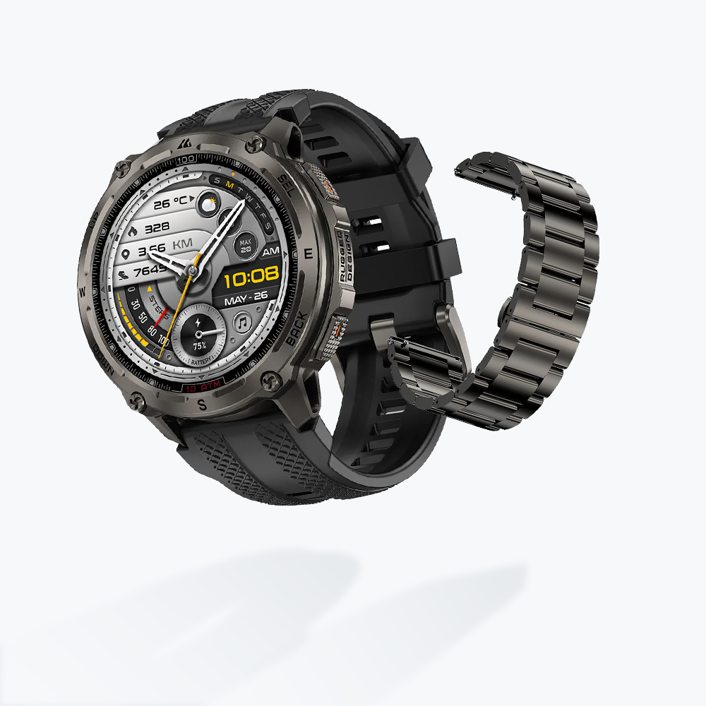 KOSPET tank t4 se smartwatch #color_black^package_Special Edition: Silicone+Steel Straps