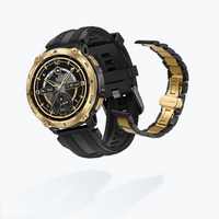 KOSPET tank t4 se smartwatch #color_black gold^package_Special Edition: Silicone+Steel Straps